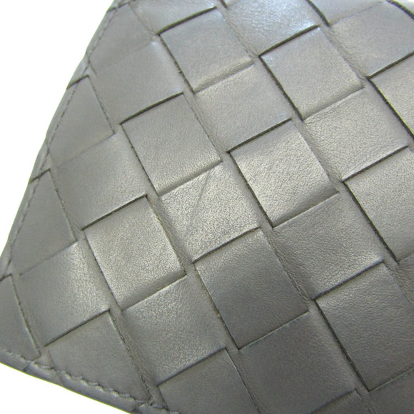 Bottega Veneta Intrecciato 134075 Women,Men Leather Long Wallet (bi-fold) Dar... - Picture 6 of 14